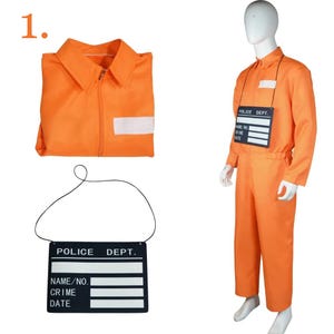 Zuchthaus Uniform Kostüm - Halloween - Jail - Insasse Erwachsenenkostüm