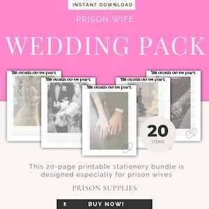 Wedding Themed Stationary - 20 Pages - Anniversary - Love - Prison Wife - Long Distance