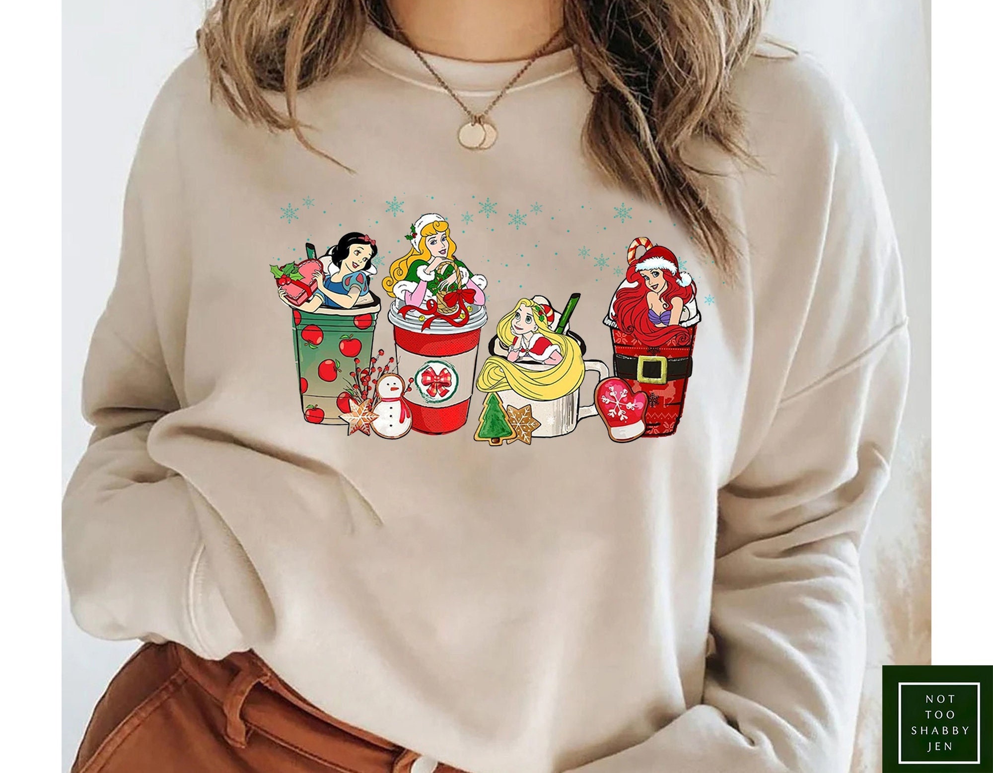 Christmas Disney Princess Coffee Sweatshirt