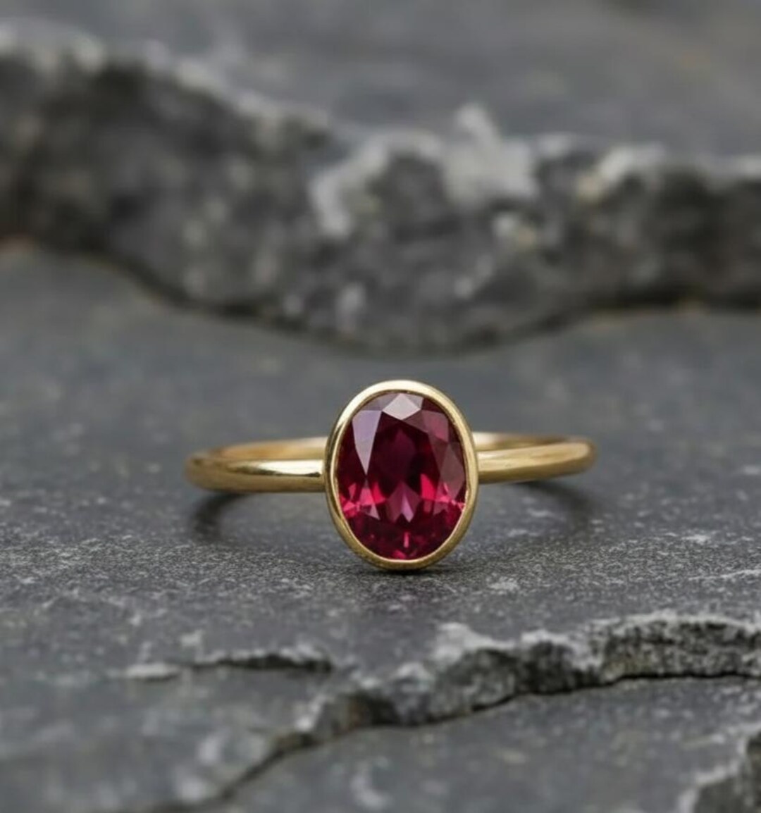 Ruby Ring 14k Solid Gold Ring, July Birthstone Ring, 925 Sterling ...