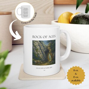 Rock of Ages Hymn Mug, Christian Mug, Faith Gift Coffee Lover, Worship Song Gift, Christian Drinkware, Worship Team Gift, Christmas Gift