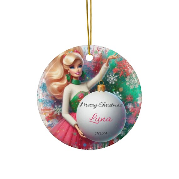 パーソナライズされたセラミッククリスマスオーナメント バーブ