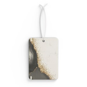 Gold Glitter Marble Car-luchtverfrisser: grenen, nieuwe auto, zwart ijs afbeelding 2
