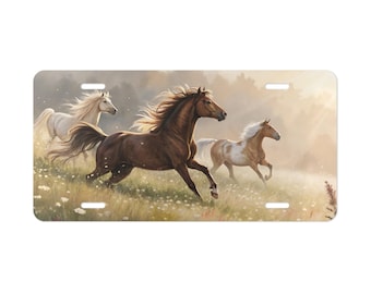 Make-upbord met Running Horses | Nummerplaat paard, decor ruiter