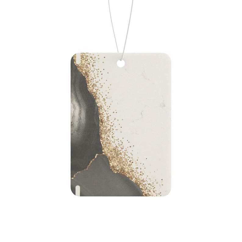 Gold Glitter Marble Car-luchtverfrisser: grenen, nieuwe auto, zwart ijs afbeelding 3