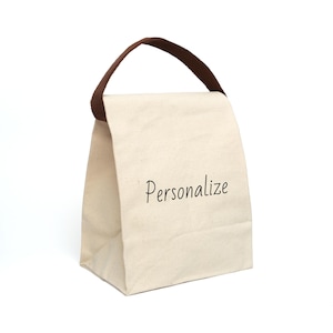 Custom Lunch Bag, Personalized Canvas Tote for School or Work,  Stylish Lunch Sack, Reusable Lunchbox, Gift for Him or Her, Kids Lunchbox