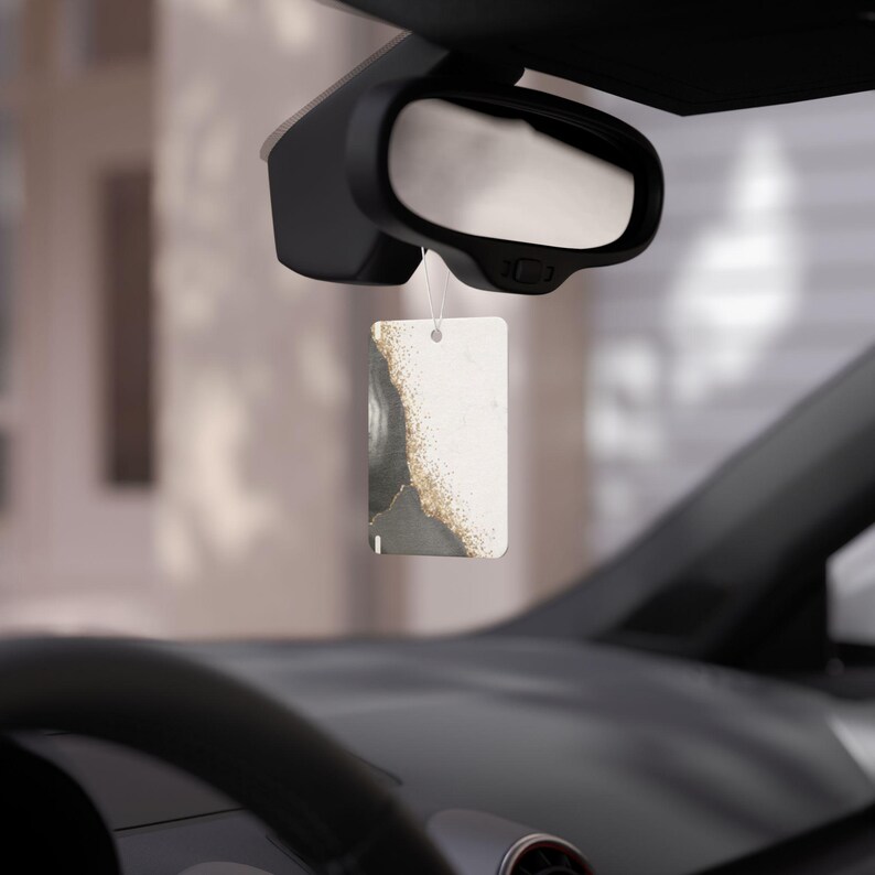 Gold Glitter Marble Car-luchtverfrisser: grenen, nieuwe auto, zwart ijs afbeelding 5