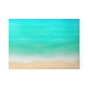 Beach Scene Glass Cutting Board