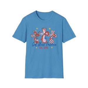Red White Blue Crosses USA T-Shirt: Patriotic 4th of July Tee