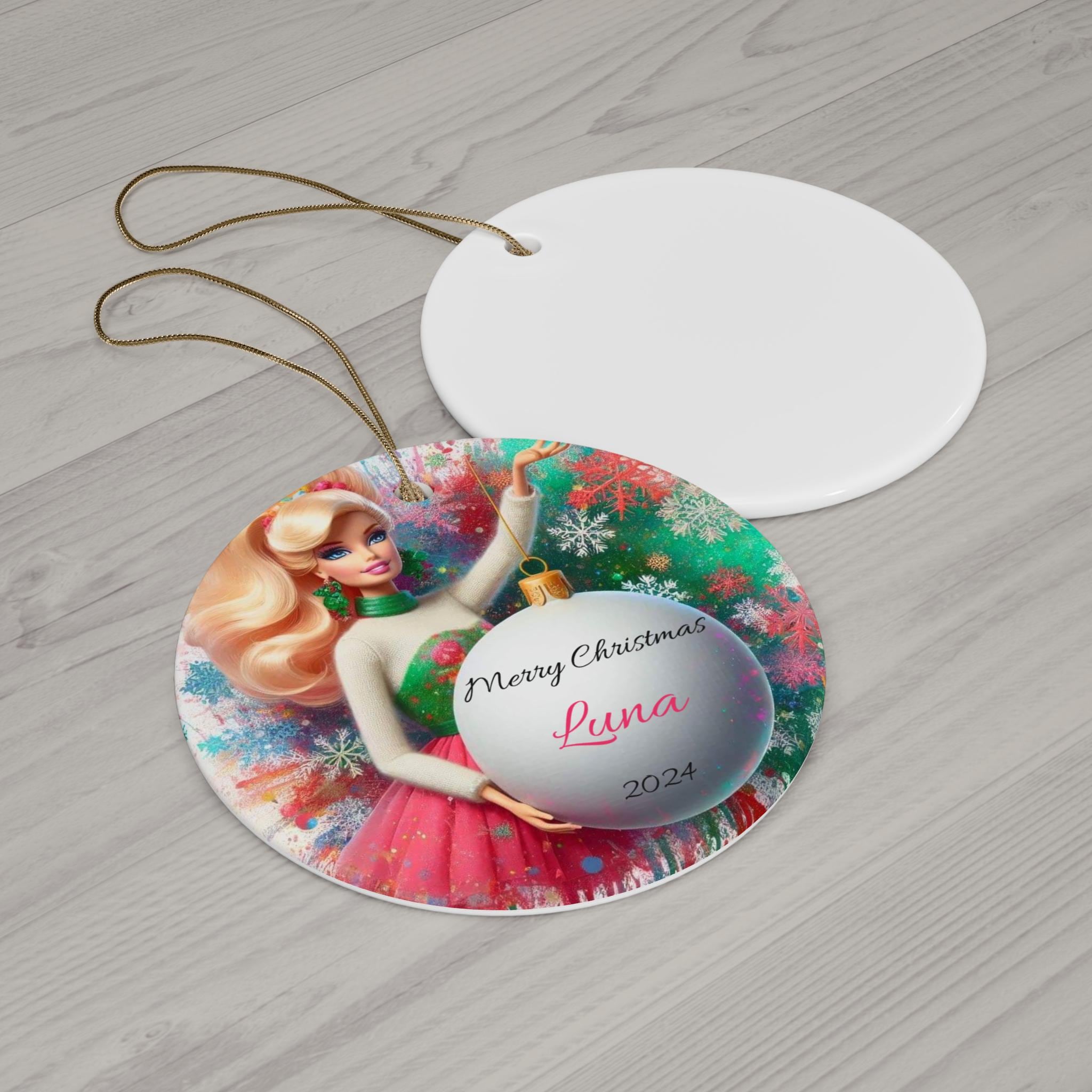 パーソナライズされたセラミッククリスマスオーナメント バーブ
