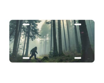 Bigfoot in Misty Forest toilettafel | Nummerplaat Sasquatch