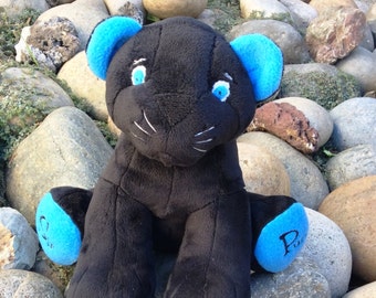 Plush Black Panther - Carolina Blue, Stuffed Black Panther