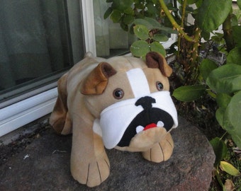 Plush Stuffed Fawn Bulldog or message me about colorful patterned fleece