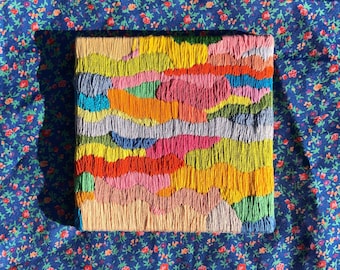 Squiggle ~ Hand Embroidered 6" by 6" Canvas by Sam Pletcher