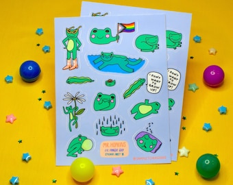 Mr Hopkins the Lil Froggie Guy Version 3 ~ Waterproof and UV Protected Stickers by Sam Pletcher