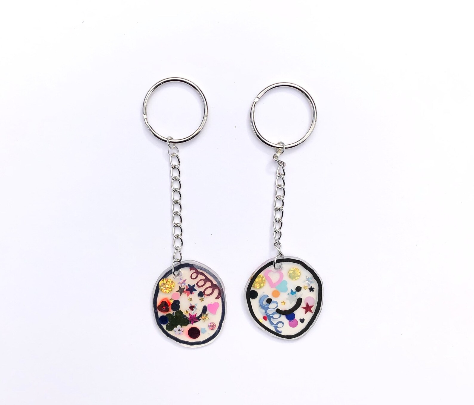 Smiley Face Keychains Handmade Keyring Accessory by Sam Etsy