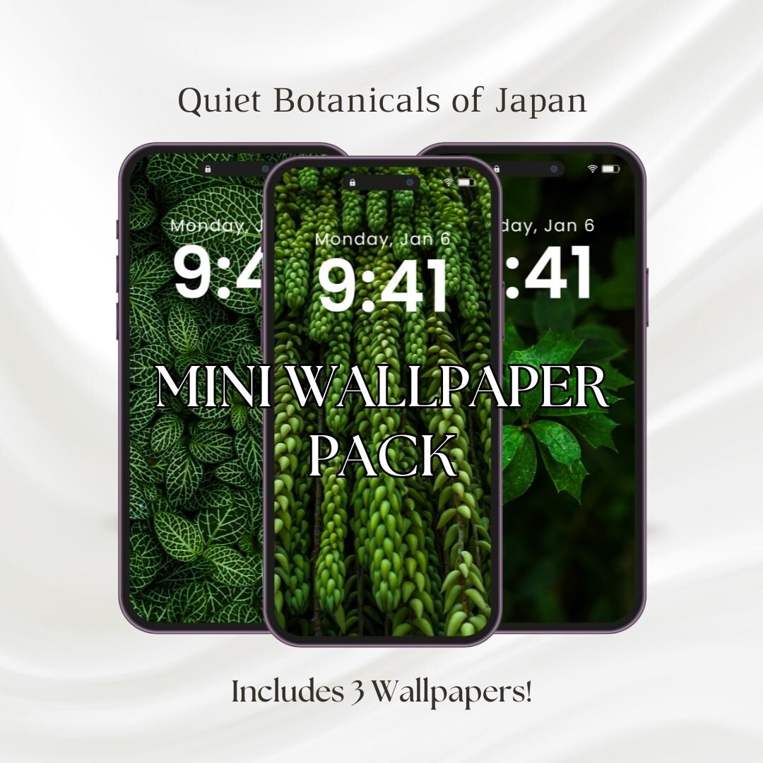 Dark Green Botanical Phone Wallpapers | Minimal Leaf Lock Screens ...