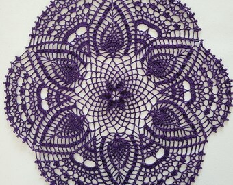 Deep Purple Pineapple Passion Doily -16 inches