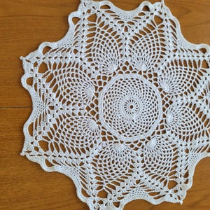 15 inch White pineapple doily