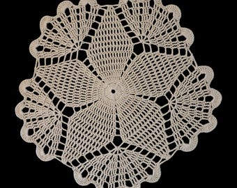 11 inch natural color 5 pointed star doily