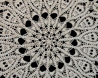 16 inch Skull Doily -White  round