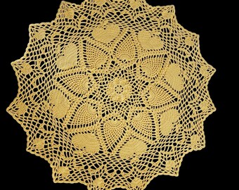 Heartwarming doily -Goldenrod yellow-19 inches