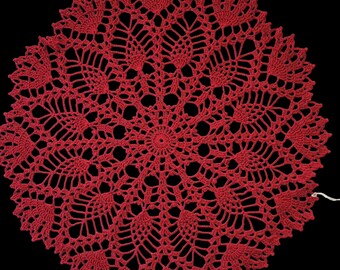16 inch RED pineapple doily