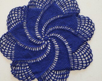 6.5 inch ROYAL BLUE Pinwheel doily