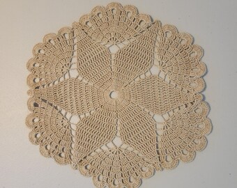 12 inch dark ecru color 6 pointed star doily