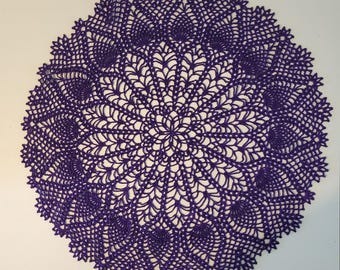 Dark purple round doily - 19.5 inch round