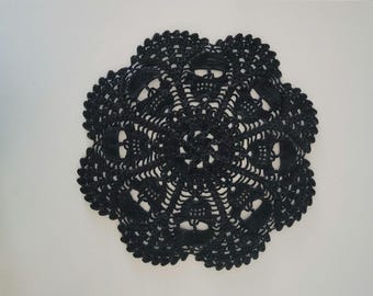 BLACK Skull Doily -14 inch