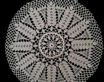 13.5 inch Round Ecru color Wheat doily