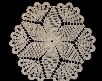12 inch natural color 6 pointed star doily
