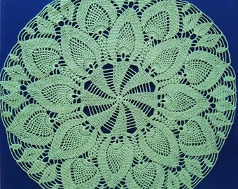 ROUND Mint Green  doily - 23 INCHES