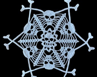 SKULL & CROSSBONE DOILY - White