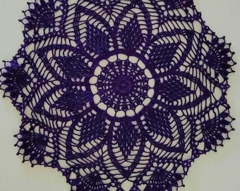 Dark purple round doily - 16 inch