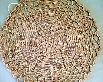 12 Inch Boo Friendly Ghost Doily in TAN color
