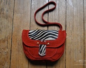 red leather and zebra bag, "LILI"