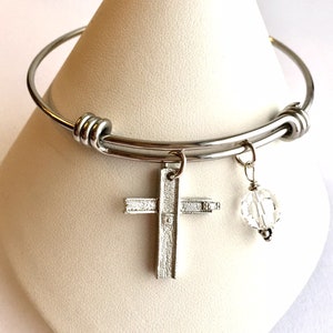 Ground Zero Cross/ 9-11 Cross/ Bangle Bracelet/ Remember to Love image 1