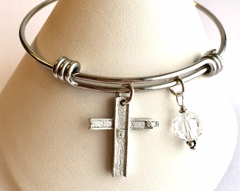 Ground Zero Cross/ 9-11 Cross/ Bangle Bracelet/ Remember to Love