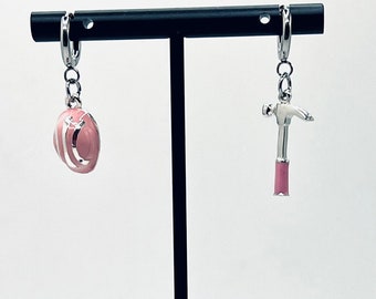 Huggie Hoop Earrings with a Set of 2 Interchangeable Charms