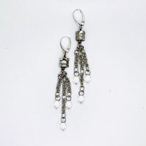 Nut Crystal Tassel Earrings image 2