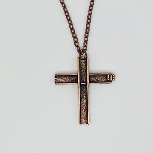 Ground Zero Large Bronze Cross Pendant/ 24 inch Bronze-tone Chain/ 9-11 Cross image 1