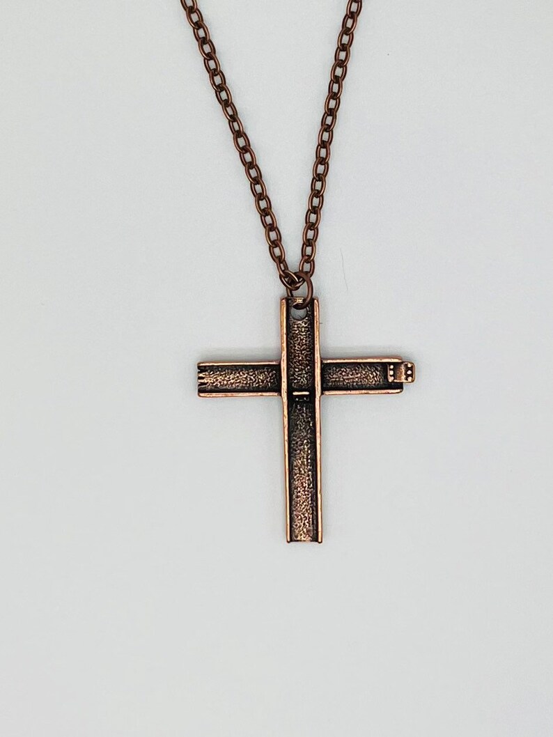 Ground Zero Large Bronze Cross Pendant/ 24 inch Bronze-tone Chain/ 9-11 Cross image 1