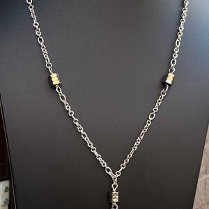 Nut Lariat Necklace with Crystal Tassel image 3