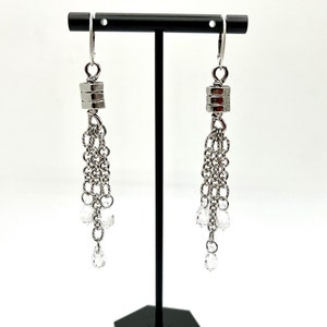 Nut Crystal Tassel Earrings image 1