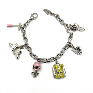 Make Your Own Custom Charm Bracelet, Custom Construction Jewelry Design, Includes 6 Charms image 1