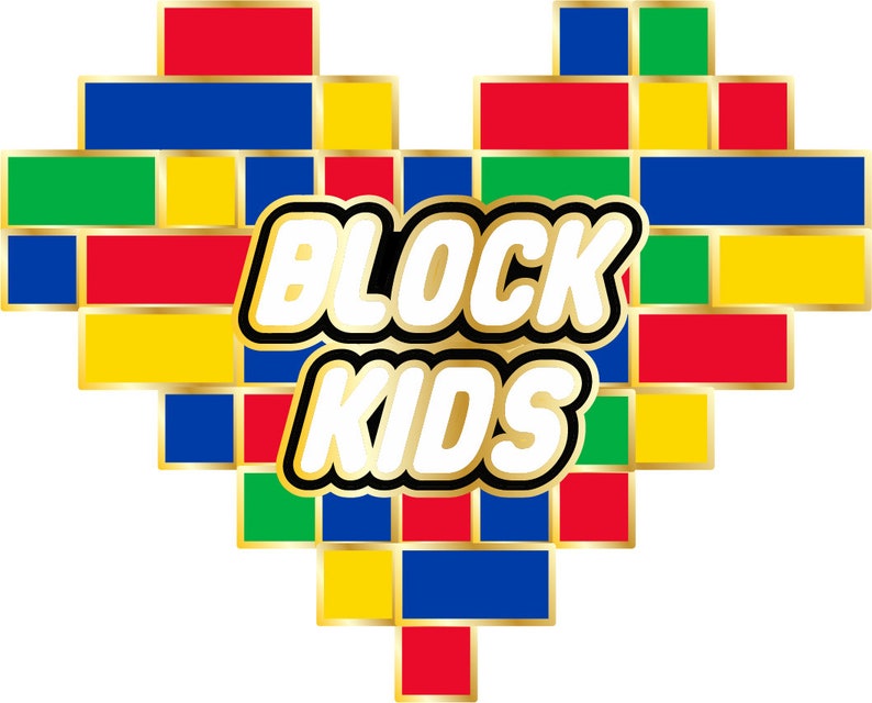 Block Kids, Pin, Building Blocks LEGO inspired, Building Competition, Heart Pin, Heart Shaped LOVE Bricks image 6