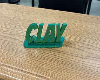 Op maat gemaakt 3D-geprint bureaunaambordje – gepersonaliseerde kantoordecoratie
