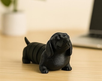 3D-geprint teckel fidgetspeeltje – Gelede Weiner Dog Desk Pet